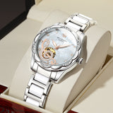 Ouqina Watch Female Automatic Mechanical Watch Ceramic Steel Band - Dazpy