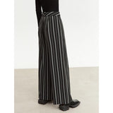 Elegant Autumn Wide-Leg Striped Trousers for Women