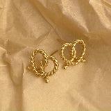 Women's Sterling Silver Twist Knotted Heart Stud Earrings - Dazpy