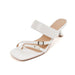 Offene Sandalen aus Leder mit hohem Absatz