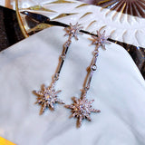 Eight Stars New Long Style Temperament Earrings Female Silver Needle - Dazpy