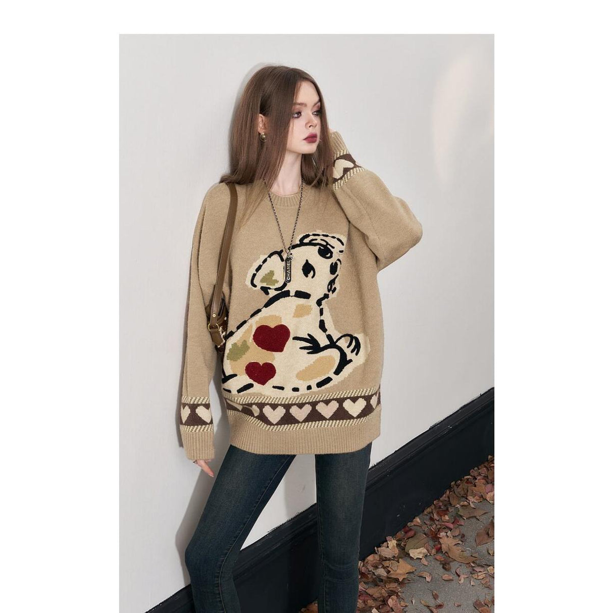 Entzückender Kawaii-Pullover mit Hundemotiv