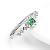 Emerald Green Ice Jade Ring Fashion Men's Ring Women's Adjustable - Dazpy