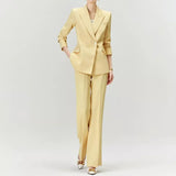 Elegant Yellow Office Pantsuit