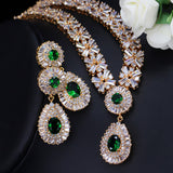 Two Piece Set Of Zircon Necklace Earrings - Dazpy