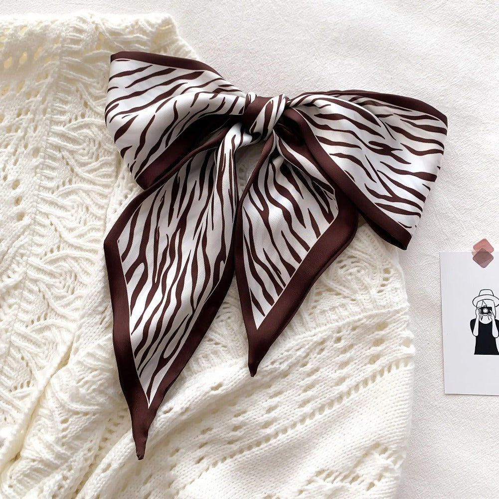 Luxurious Zebra Print Silk-Feel Scarf