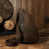 Personalized Casual Horn Breast Bag Men's Cowhide - Dazpy