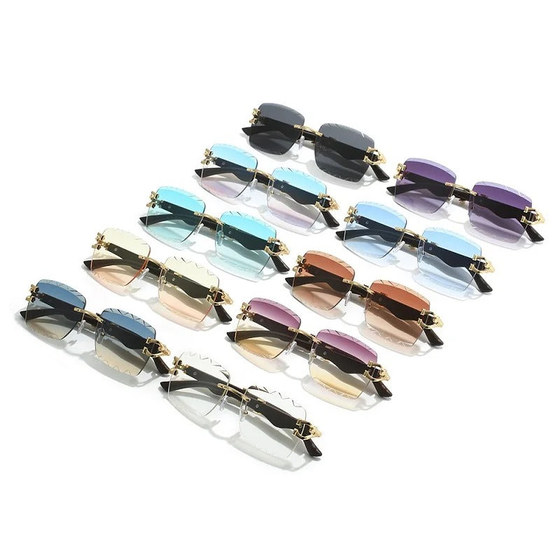 Luxury Rectangle Sunglasses with Gradient Lenses