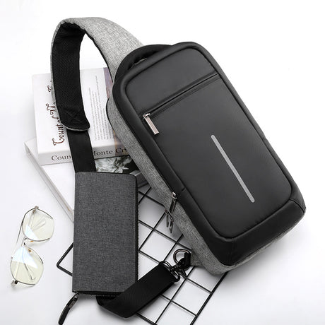 Men's Bags Shoulder Messenger Bag Tide Brand Student School Bag Sports Canvas Chest Bag Male Korean Waist Bag Backpack - Dazpy