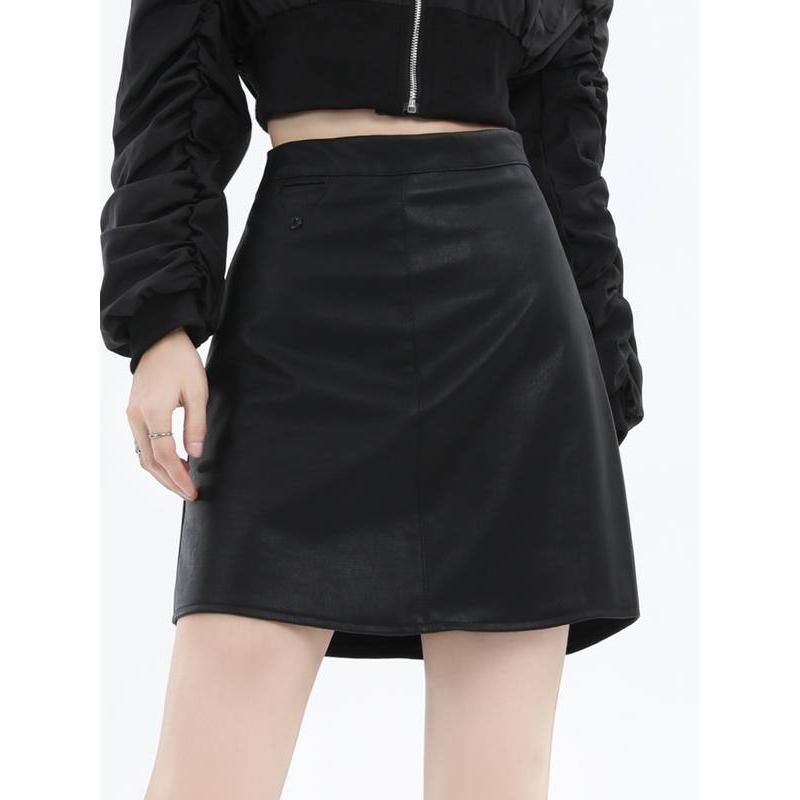 Schicker High Waist Minirock aus Kunstleder für Damen – Herbst/Winter Kollektion