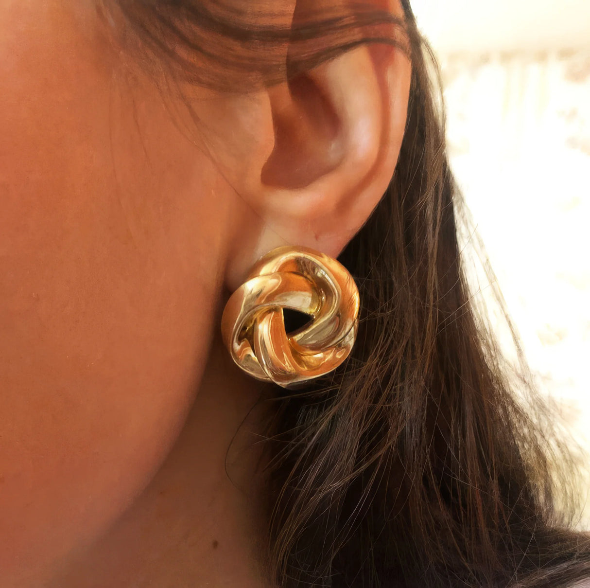 New Gold Spiral Drop Earrings: Exaggerated Ear Jewelry for Women