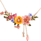 Enamel Colored Three-dimensional Flower Sweet Female Necklace - Dazpy