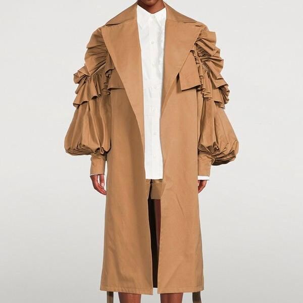 Trenchcoat mit langen Ärmeln und Revers