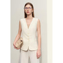 V-neck Slim Sleeveless Blouse Vest for Women