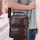 Retro First Layer Cowhide Casual Messenger Bag Multifunctional Handbag - Dazpy