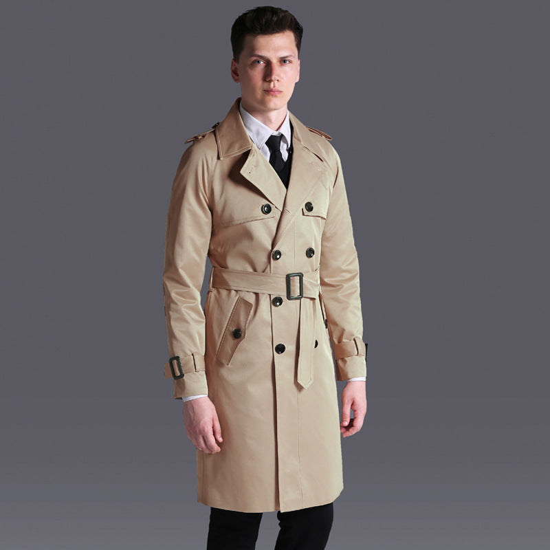 Men's Trench English Double-breasted Coat