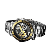 Automatic Mechanical Watch Stainless Steel Band Skeleton 3D Mens - Dazpy