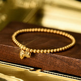 Women's Plain Chain Gold Bead Bracelet - Dazpy