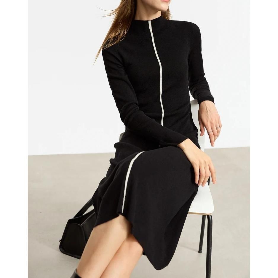 Elegant Autumn A-line Sweater Dress