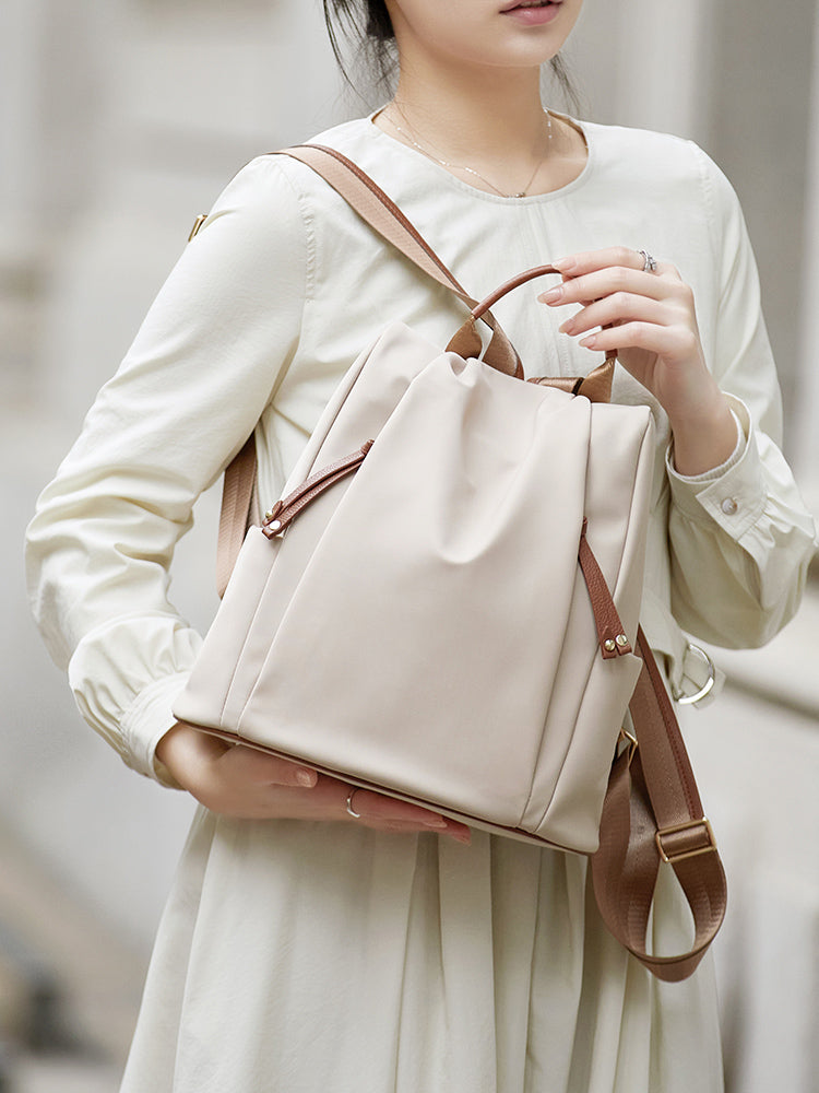 Mochila de piel auténtica de gran capacidad para mujer