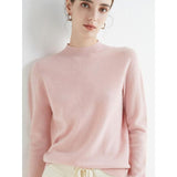 Luxurious Merino Wool Mock-Neck Pullover for Women