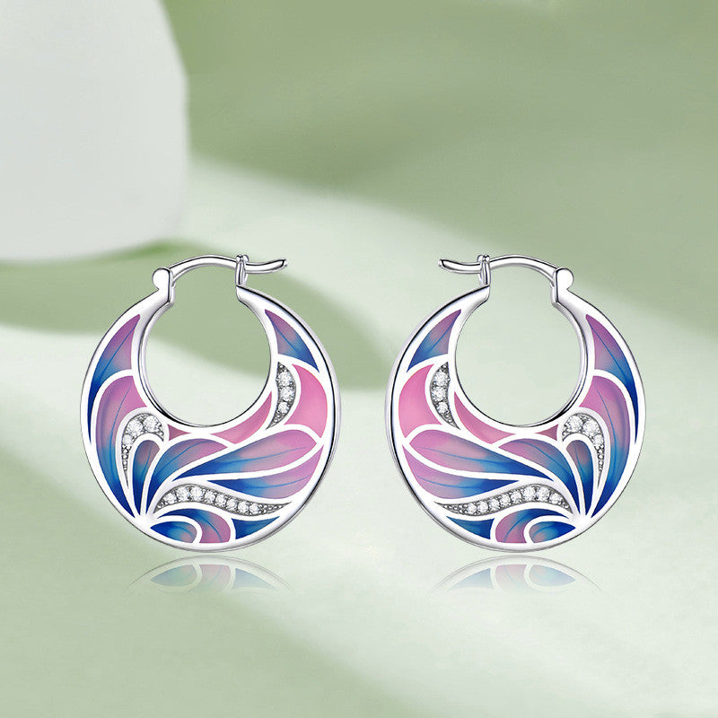 Women's Colorful Bud Drip Earrings With Enamel Glaze - Dazpy