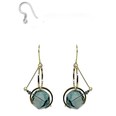 Original Vintage Glass Ball Asymmetrical Hand Made Earrings - Dazpy