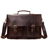 Men's Fashion Personality Leather Retro Portable Briefcase - Dazpy