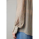 Women's Striped Silk Casual Shirt