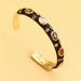 Jewelry Exotic Multicolor Heavy Copper Inlaid Zircon Opening Bracelet - Dazpy