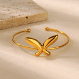 Zartes Schmetterlings-Armband - Trendy goldener Edelstahl-Armreif