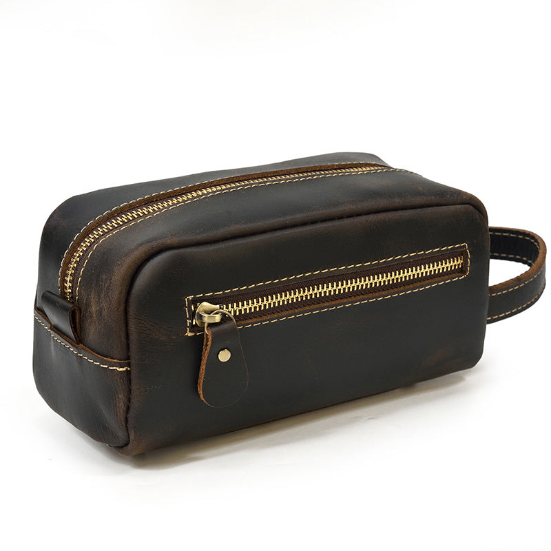 European And American Style Men's Crazy Horse Leather Clutch - Dazpy