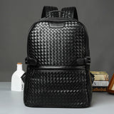 Fashion PU Woven Business Casual Backpack - Dazpy