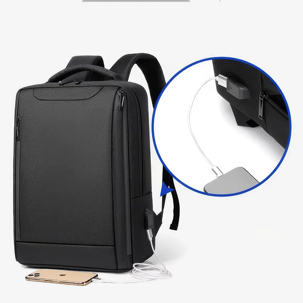 Mochila impermeable antirrobo para ordenador portátil con carga USB