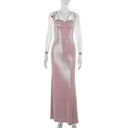 Vestido camisón rosa de cintura alta