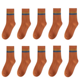 10 Paar gestreifte Baumwollsocken für Herren