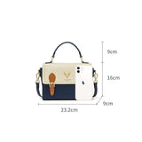 Elegante bolso de hombro con solapa de piel dividida para mujer