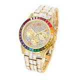 Three Eyes Rainbow Diamond Quartz Watch - Dazpy