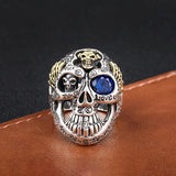 Mens Fashion Simple Dominant Skull Shape Sterling Silver Ring - Dazpy