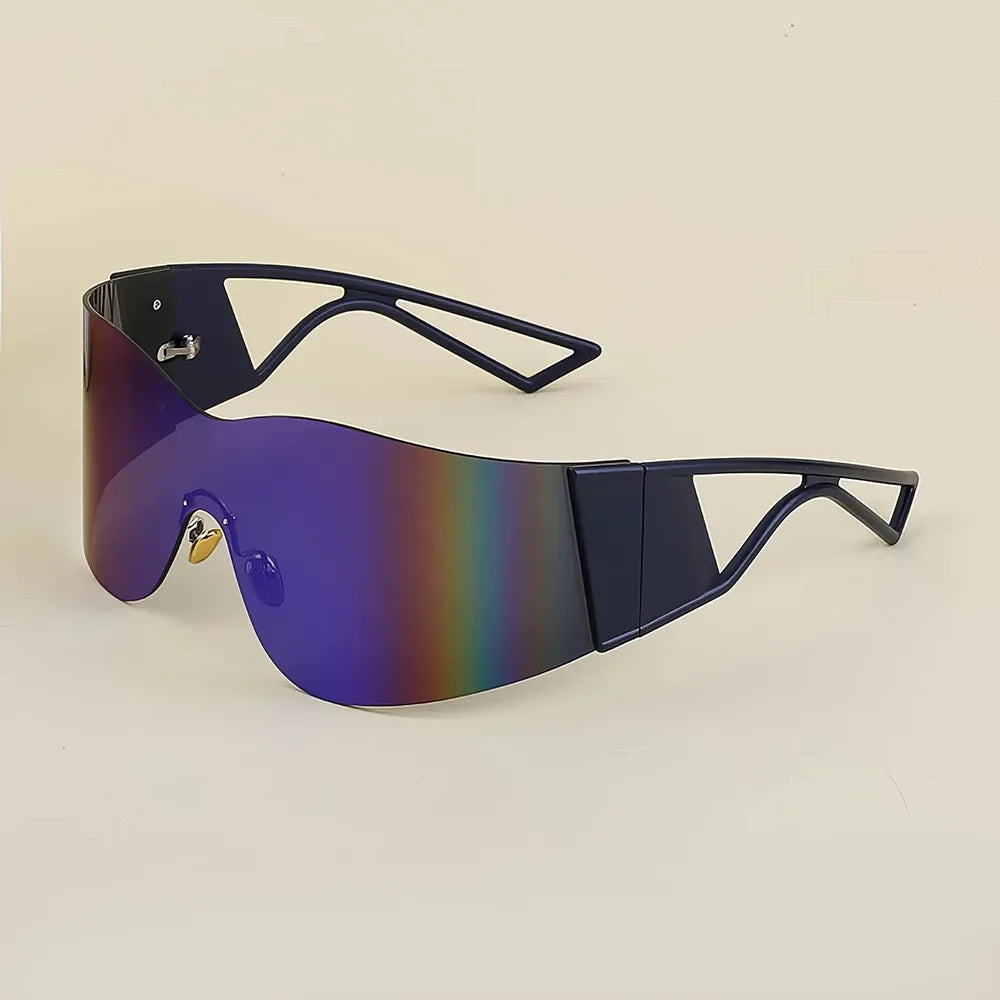 Übergroße randlose Sonnenbrille