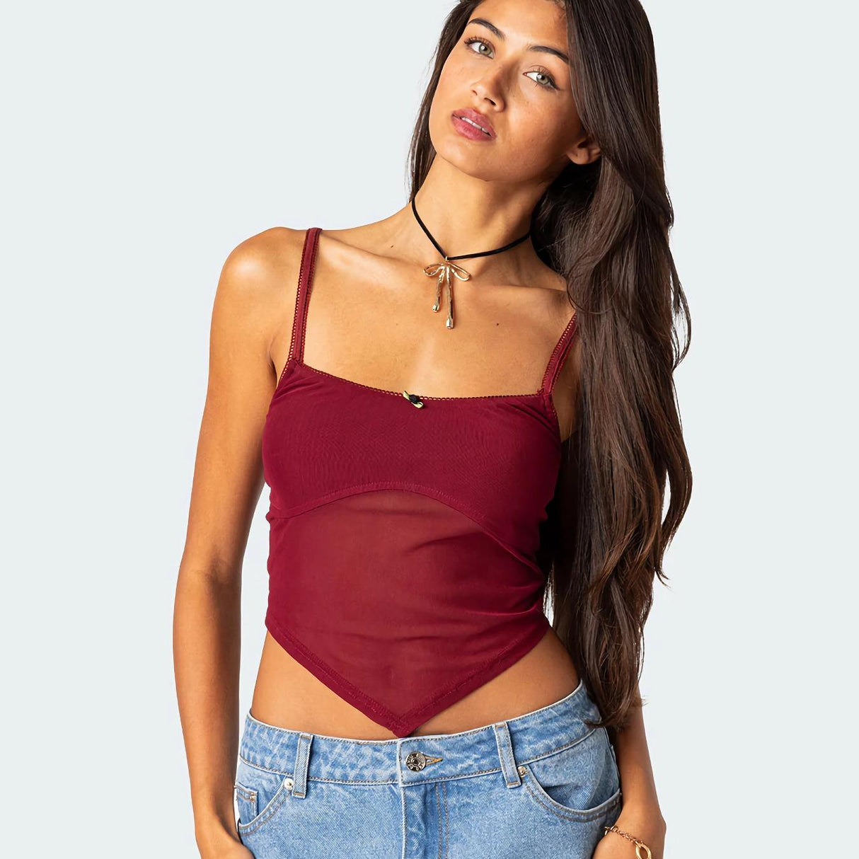 Chic Mesh Slim Cami Top