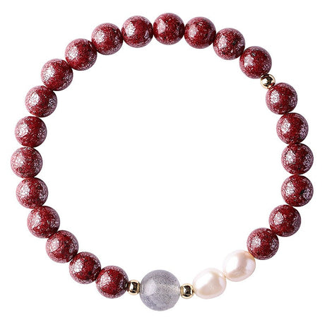 Vermillion Pearl Moonstone Couple Simple Bracelet - Dazpy