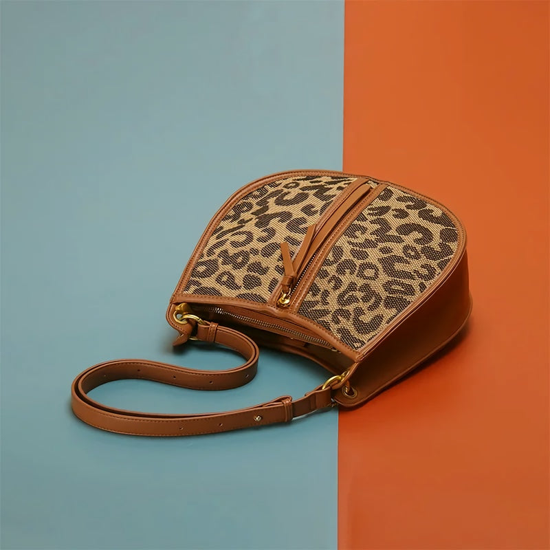 Leopard Saddle Shoulder Bag