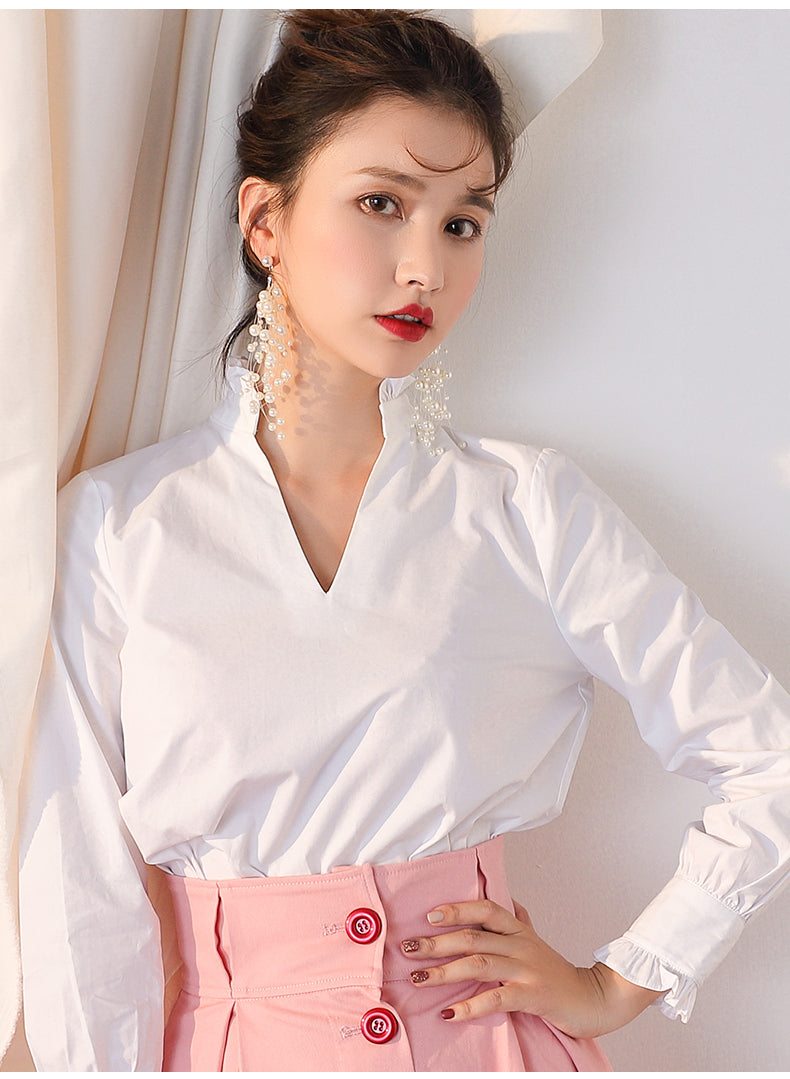 Exaggerated White Tassel Earrings Female Long - Dazpy