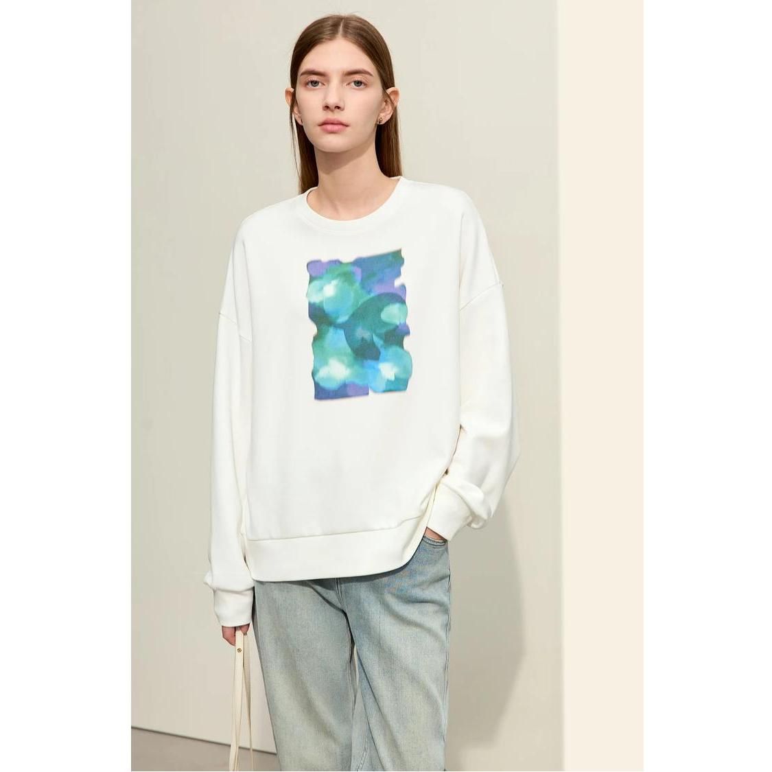 Women's Abstract Print Loose Sweatshirt