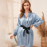 Sommer dünne einfache Mode lange Ice Silk Robe