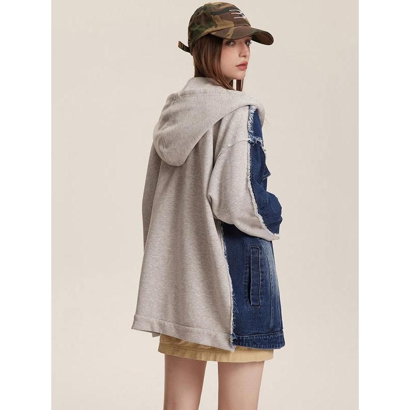 Women's Hoodied Denim Coat