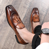 Loafer aus Vintage-Leder mit Quaste