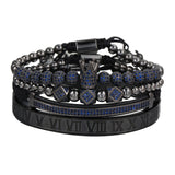 Men's Micropaved CZ Diamond Ball Crown Bracelet - Dazpy