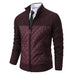 Men's Sweater Coat Color Matching Zipped Stand Collar Sweater